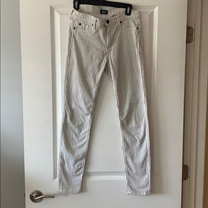 Striped Hudson Skinny Jeans